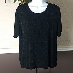 Alfred Dunner Blouse Black with metalic accents